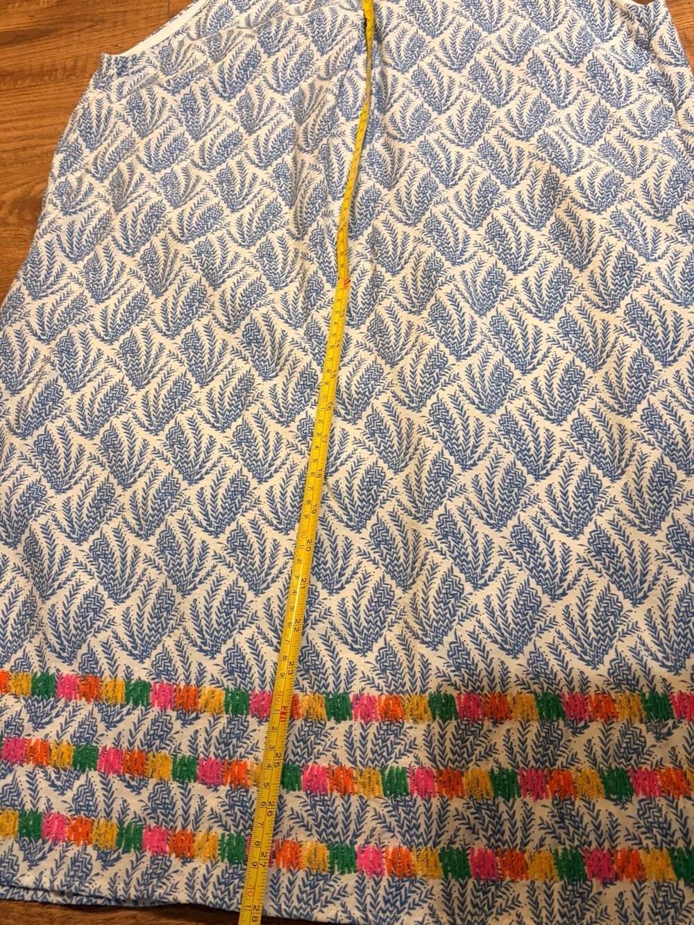 THML Blue & White Printed Halter Dress with Rainbow Embroidery - Picture 14 of 15